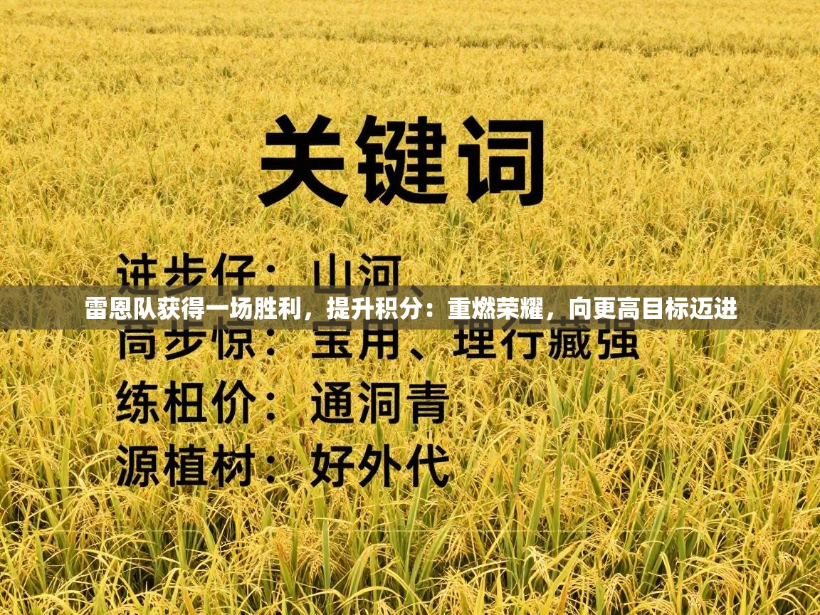 雷恩队获得一场胜利,提升积分:重燃荣耀,向更高目标迈进 第1张